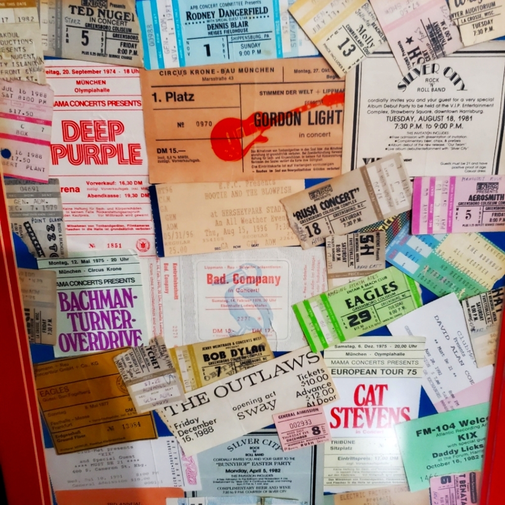 Vtg Framed Ticket Stub Collection